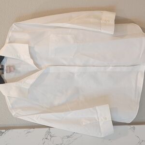 Chico's White Button Down Shirt Crisp Cotton, Size 14